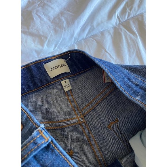 Sneak Peek Blue Rip Skinny Jeans size 7 women kids men - Picture 3 of 4